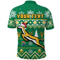 Custom South Africa Rugby Polo Shirt Christmas Springboks Proud Geseende Kersfees - Wonder Print Shop