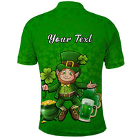 Custom Ireland Polo Shirt Saint Patricks Day Happy Leprechaun And Shamrock - Wonder Print Shop