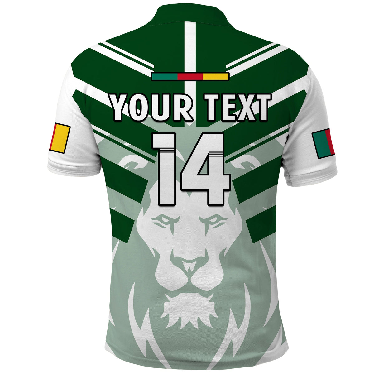 (Custom Text And Number) Cameroon Football Polo Shirt Les Lions Indomptables White Football 2022 - Wonder Print Shop