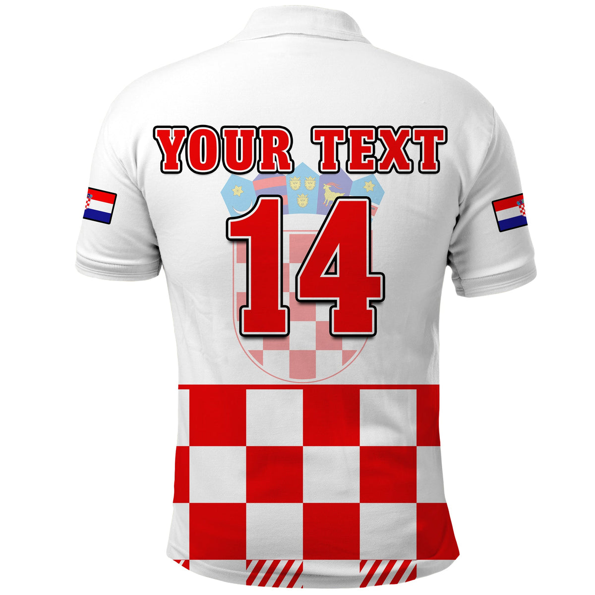 (Custom Text And Number) Croatia Football Polo Shirt Hrvatska Checkerboard Red Version - Wonder Print Shop