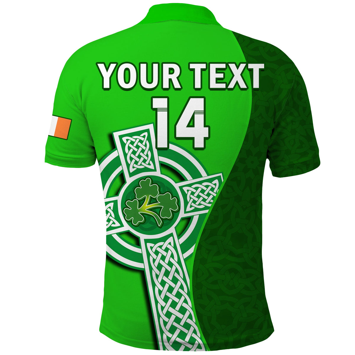 (Custom Text And Number) Ireland Cricket Polo Shirt Irish Flag Celtic Cross Sporty Style - Wonder Print Shop