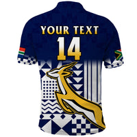 (Custom Text And Number) South Africa Rugby Polo Shirt Outgoing Tour Go Springboks - Wonder Print Shop