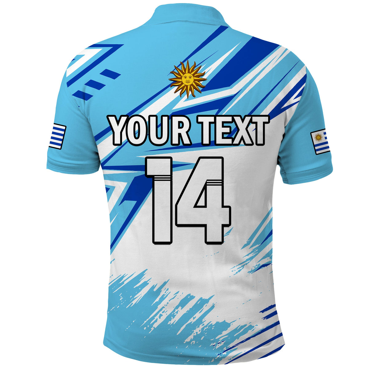 (Custom Text And Number) Uruguay Football Polo Shirt La Celeste WC 2022 Sporty Style - Wonder Print Shop