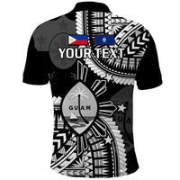 Custom Guam and Philippines Polo Shirt Guaman Filipinas Together Black - Wonder Print Shop