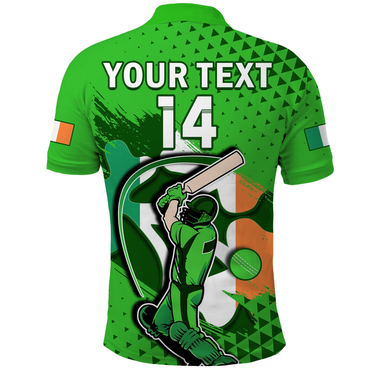 (Custom Text And Number) Ireland Cricket Polo Shirt Irish Flag Shamrock Sporty Style - Wonder Print Shop