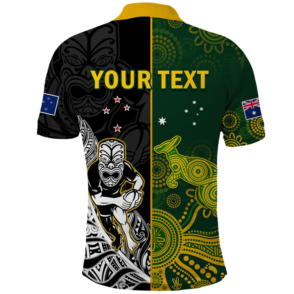 Custom Australia Rugby Mix Aotearoa Rugby Polo Shirt Wallabies All Black Special Version - Wonder Print Shop