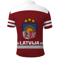 Latvia Hockey Polo Shirt 2023 Red Sporty Style - Wonder Print Shop