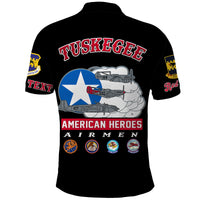 Custom Tuskegee Airmen Polo Shirt Red Tail Angels American Heros - Wonder Print Shop