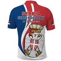 Serbia Polo Shirt Happy Serbian Statehood Day With Coat Of Arms - Wonder Print Shop