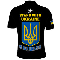 Ukraine Polo Shirt Ukraine Gold Trident Slava Ukraini Black - Wonder Print Shop