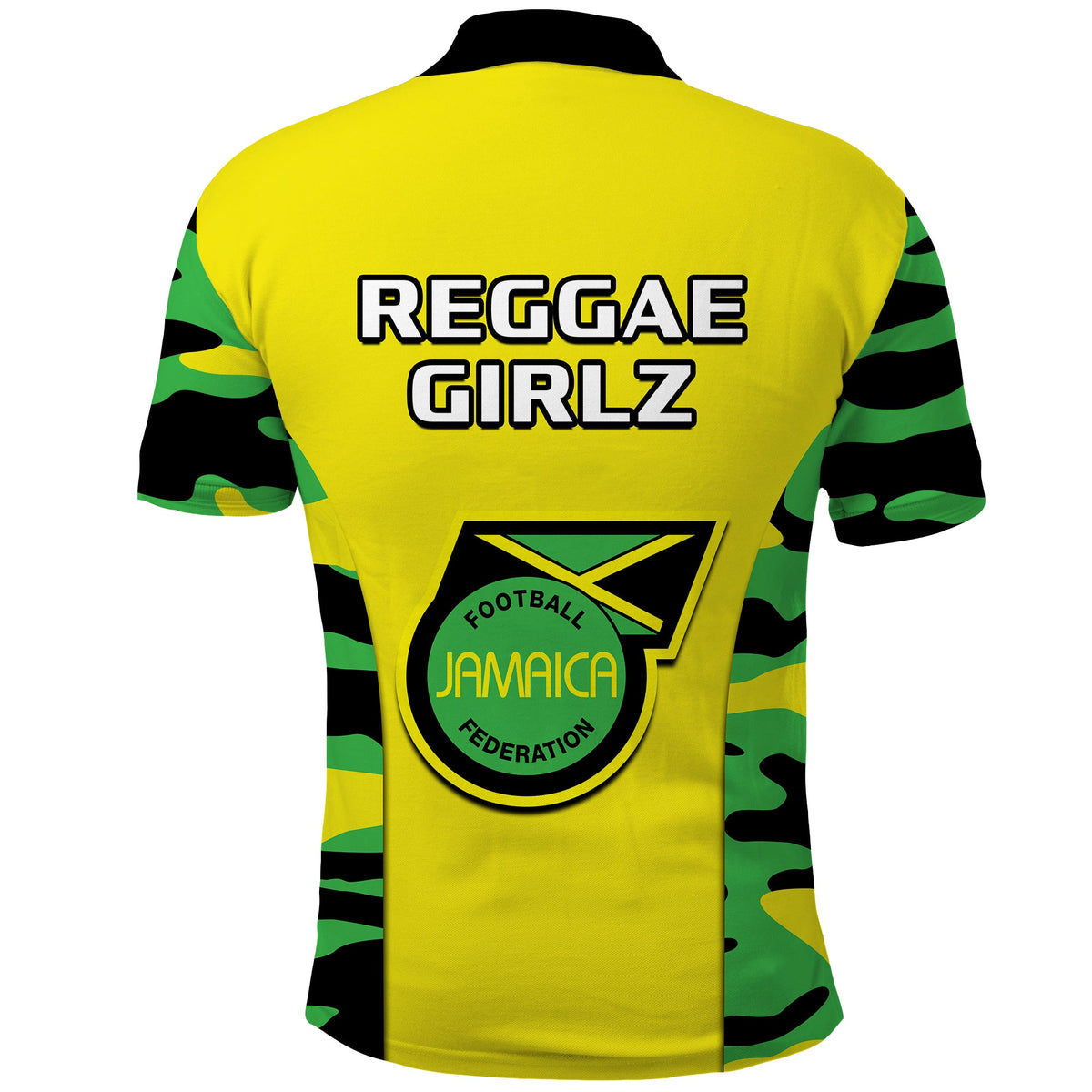 Jamaica Football Polo Shirt Reggae Girlz 2023 Cup Of Nations Ver.02 - Wonder Print Shop