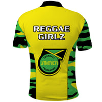 Jamaica Football Polo Shirt Reggae Girlz 2023 Cup Of Nations Ver.02 - Wonder Print Shop