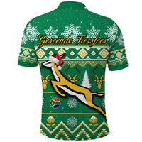 South Africa Rugby Polo Shirt Christmas Springboks Proud Geseende Kersfees - Wonder Print Shop