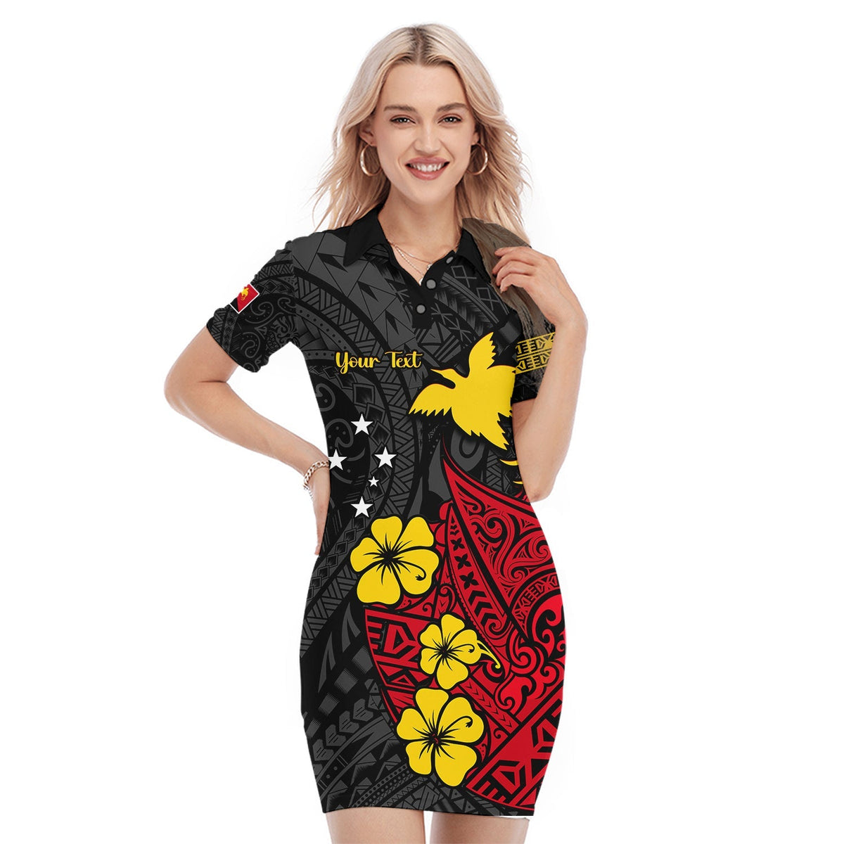 custom-personalised-papua-new-guinea-birds-of-paradise-polo-dress