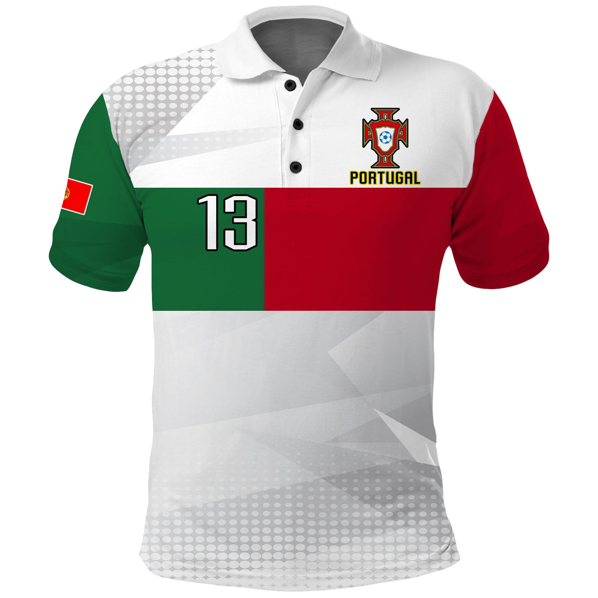 (Custom Text and Number) Portugal Football Polo Shirt Campeao Football 2022 White Sporty LT13 - Wonder Print Shop