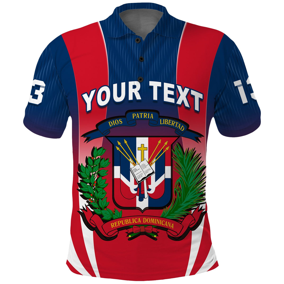 (Custom Text and Number) Dominican Republic Polo Shirt Dominicana Style Sporty LT13 - Wonder Print Shop