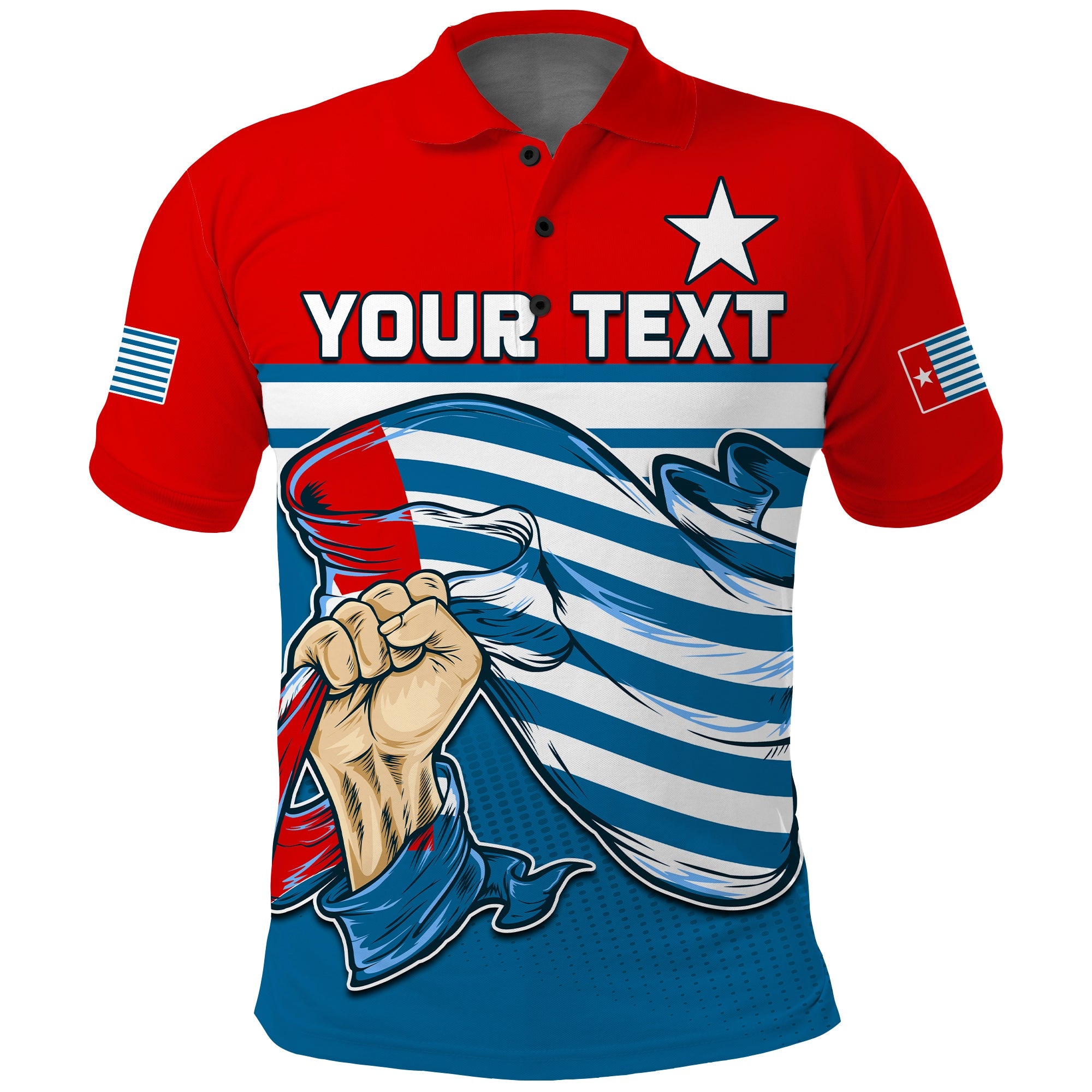 Custom Football Polo Shirt One People One Soul Strong West Papuan LT13 - Wonder Print Shop