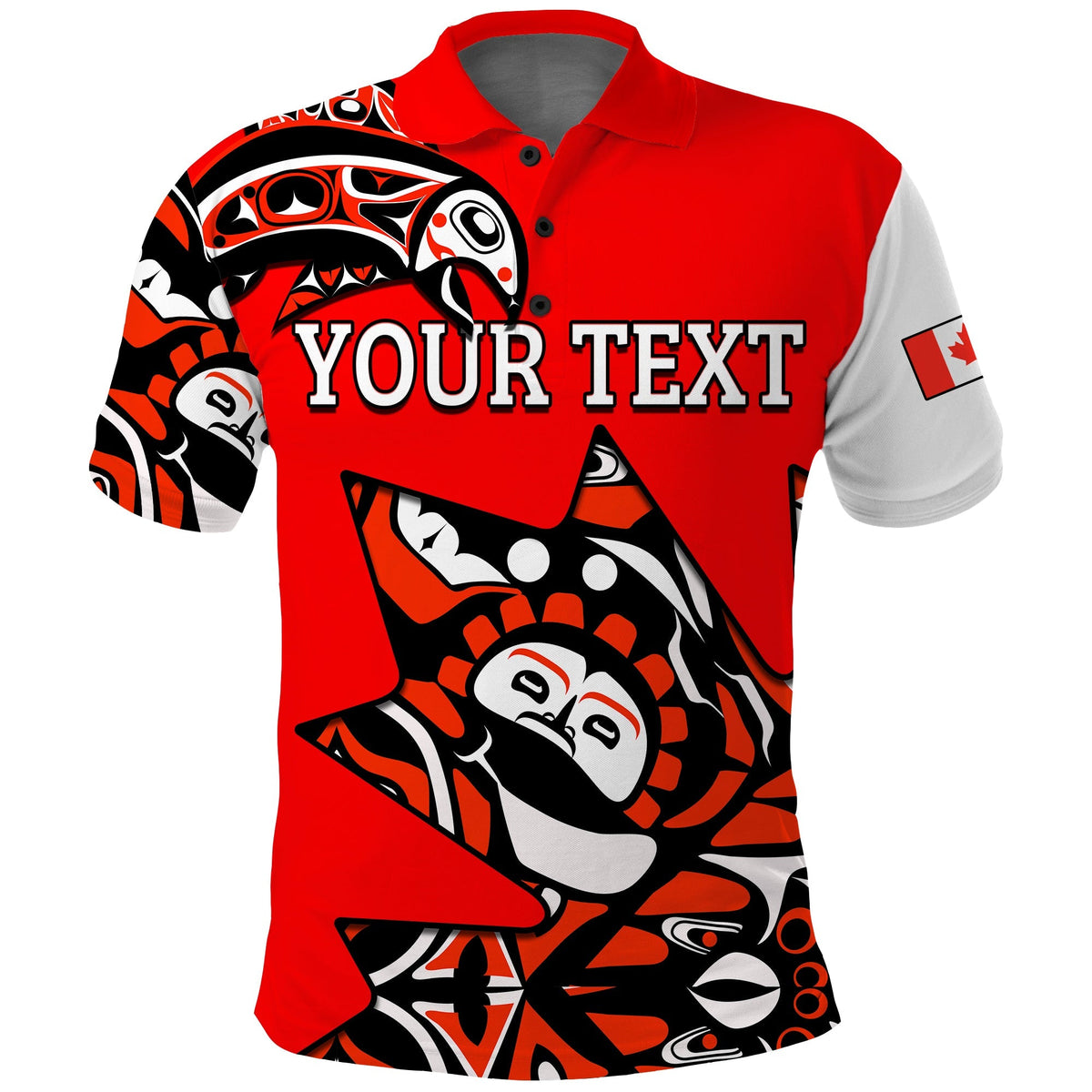 Custom Canada Haida Polo Shirt Maple Leaf Canadian LT13 - Wonder Print Shop