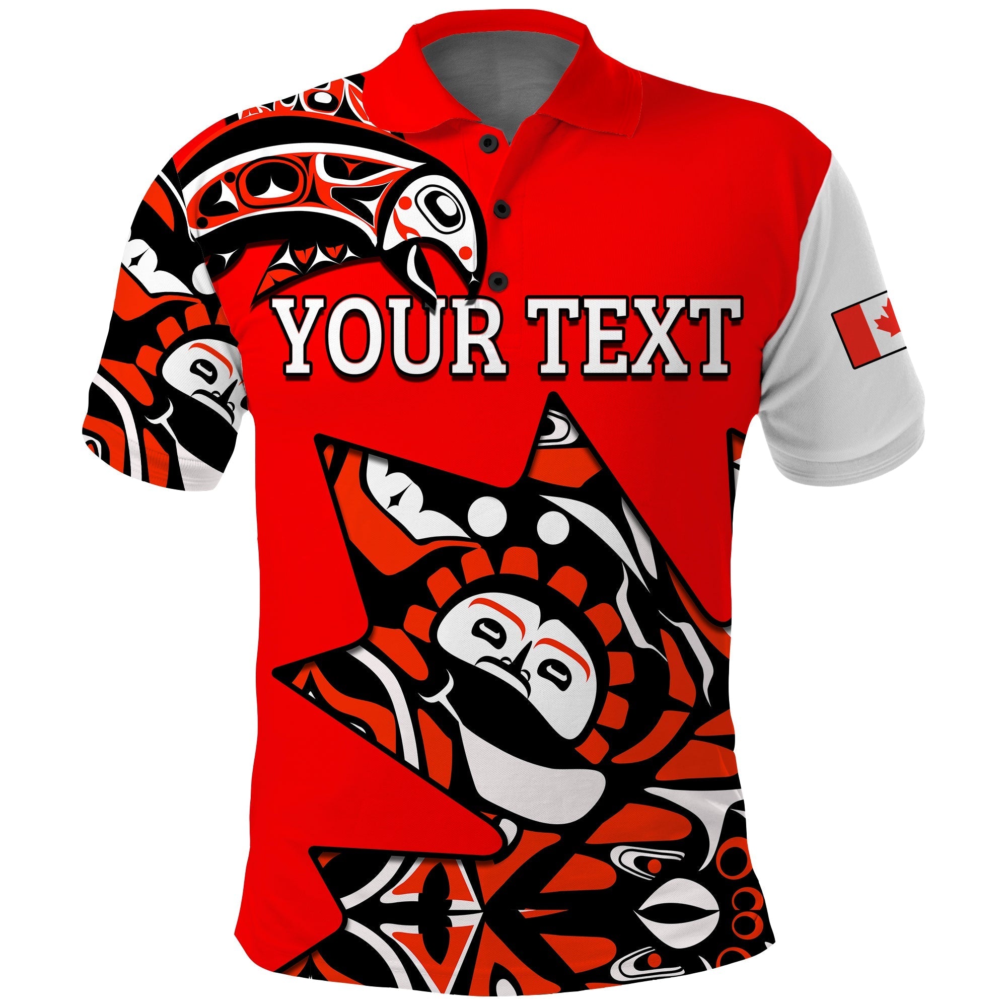 custom-personalised-canada-haida-polo-shirt-maple-leaf-canadian