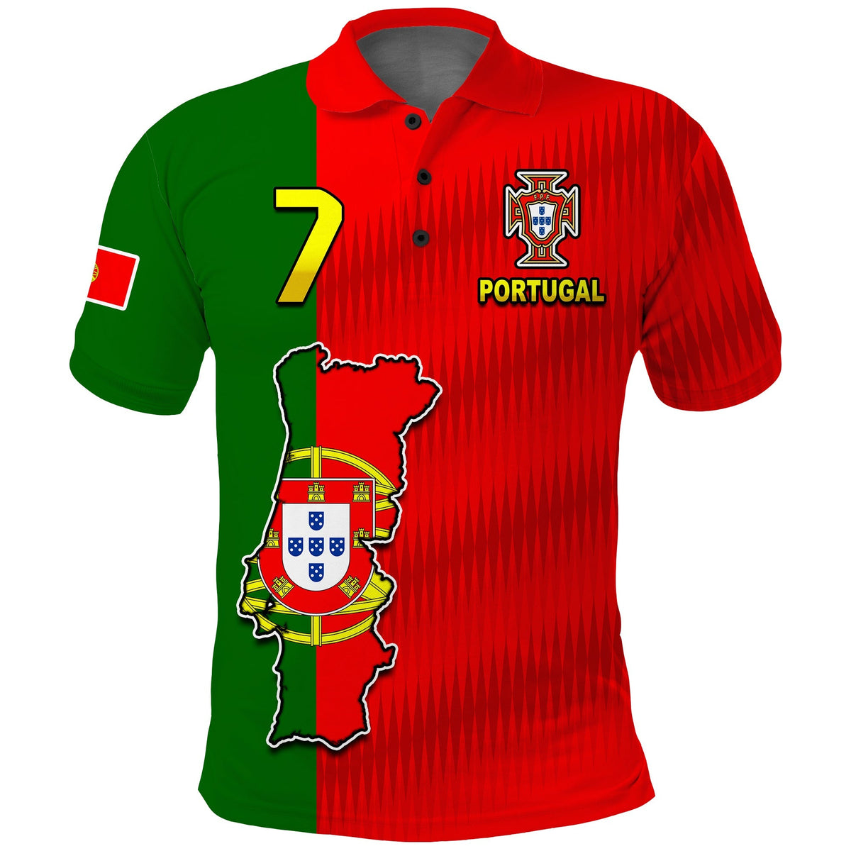 (Custom Text and Number) Portugal Polo Shirt Football 2022 Style Flag Portuguese Champions LT13 - Wonder Print Shop