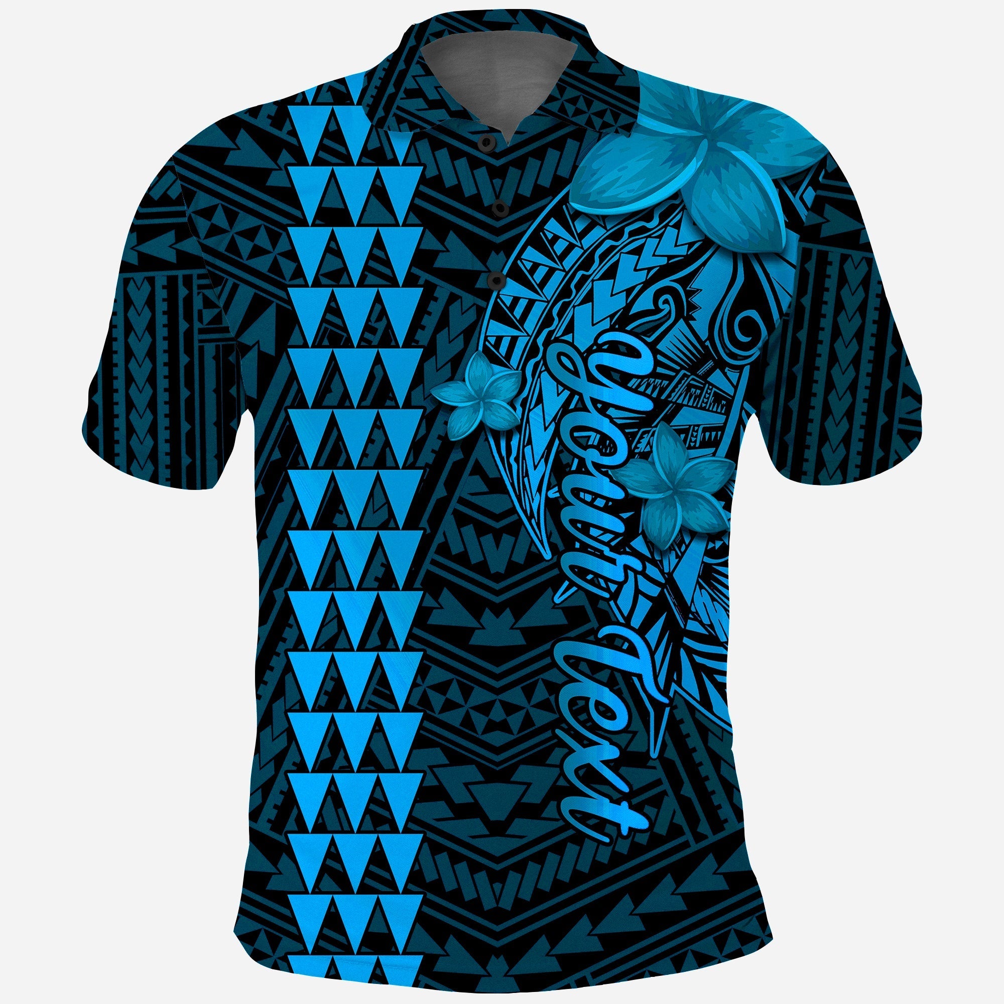 Custom Hawaii Polo Shirt Kakau Kanaka Maoli Combine Polynesian Shark Ver.03 - Wonder Print Shop