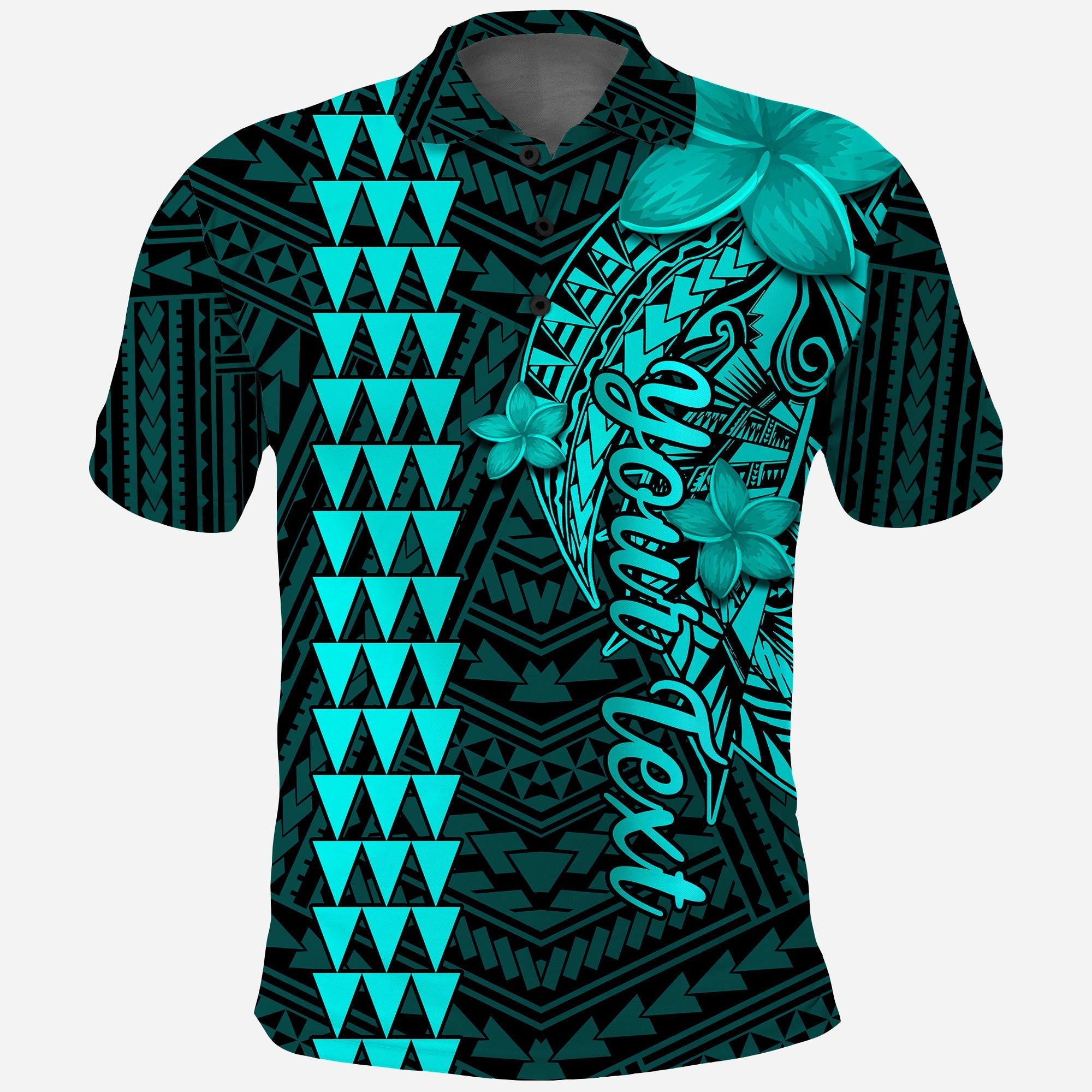 Custom Hawaii Polo Shirt Kakau Kanaka Maoli Combine Polynesian Shark Ver.04 - Wonder Print Shop