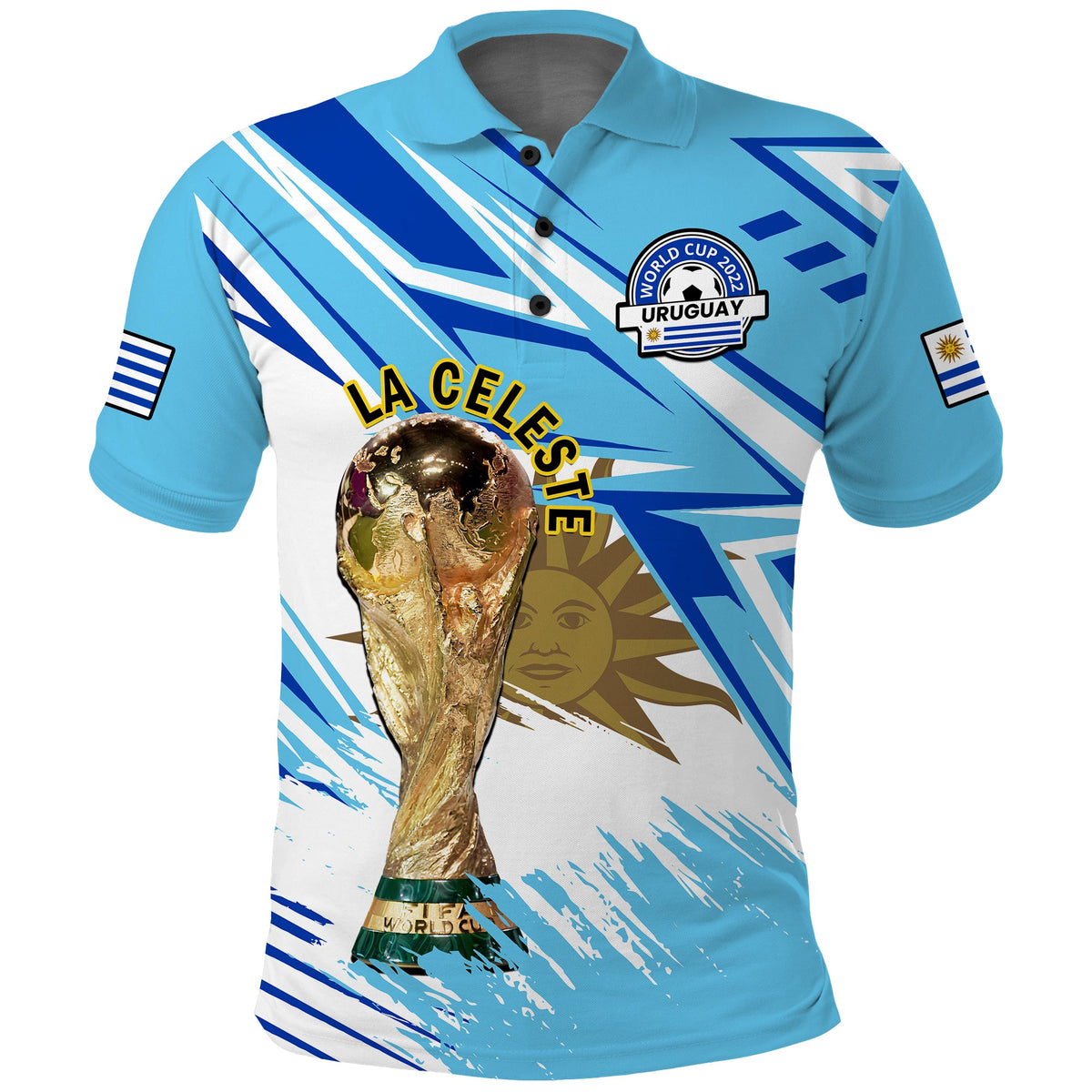 Uruguay Football Polo Shirt La Celeste WC 2022 Sporty Style - Wonder Print Shop
