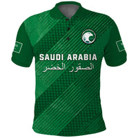 (Custom Text And Number) Saudi Arabia Football Polo Shirt Green Falcons Football 2022 - Wonder Print Shop