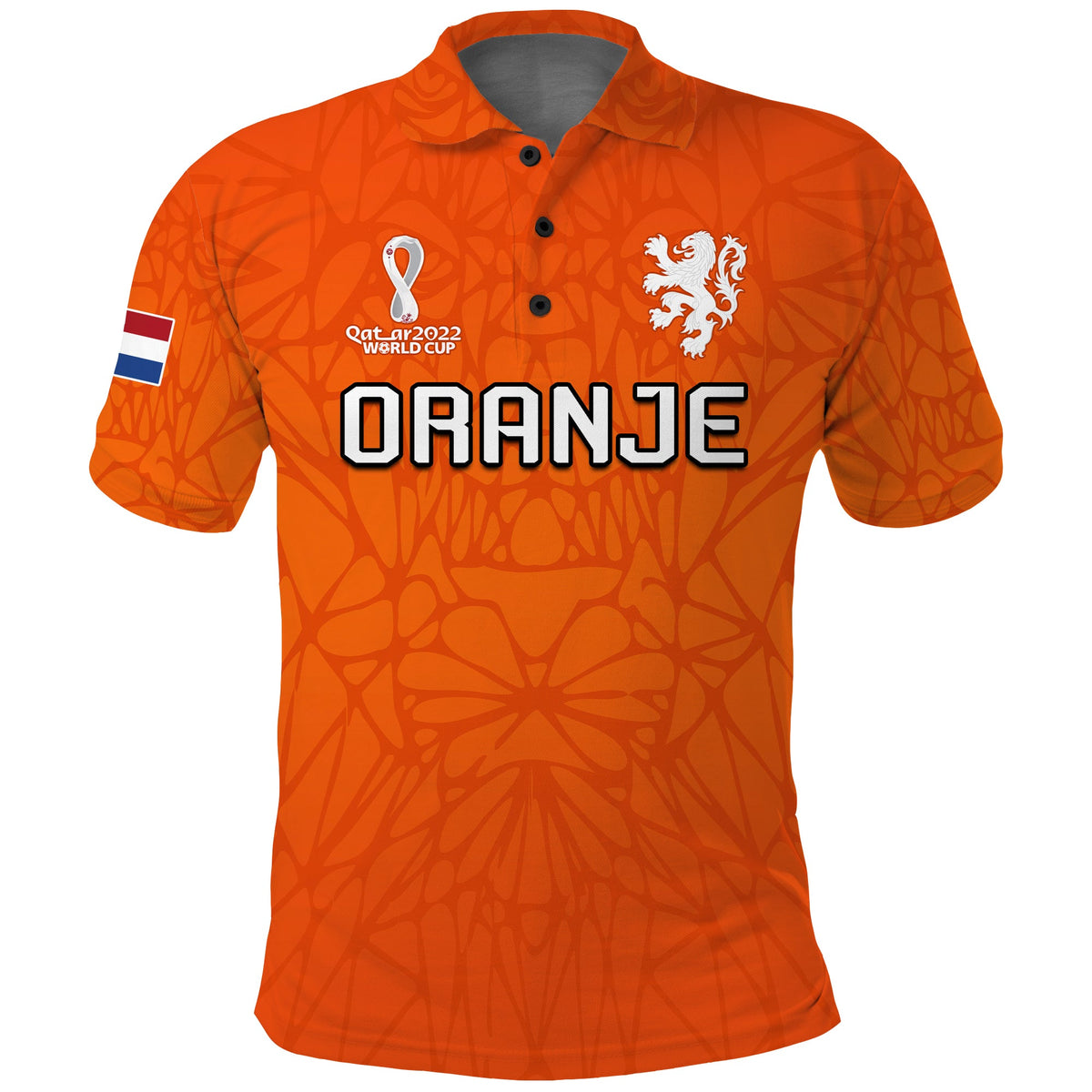 (Custom Text and Number) Football Polo Shirt 2022 Soccer World Cup Oranje Champions LT13 - Wonder Print Shop