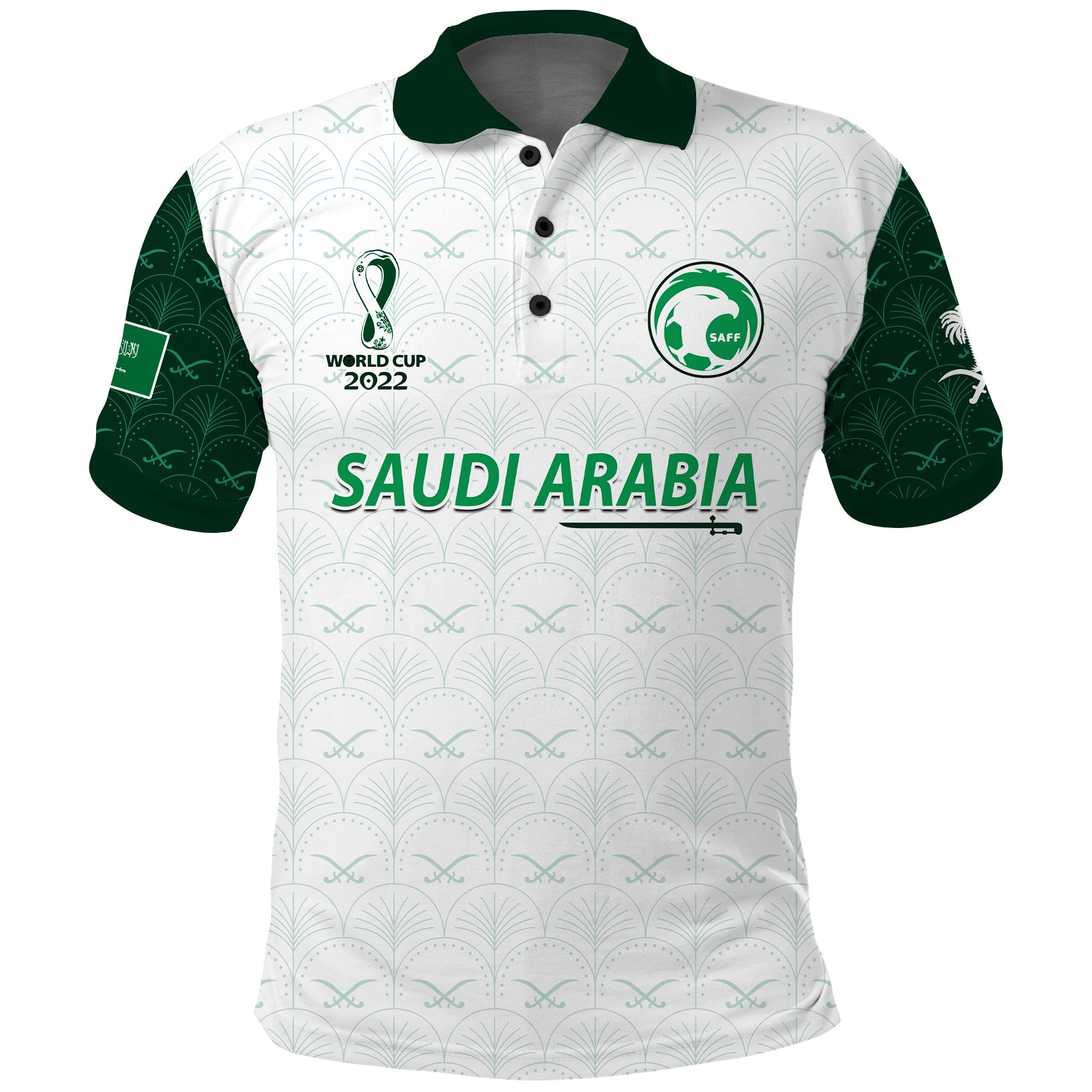 Saudi Arabia Football Polo Shirt Saudi Green Falcon Champions 2022 World Cup Ver.02 LT13 - Wonder Print Shop