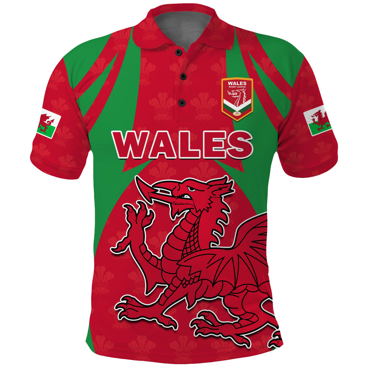 (Custom Text And Number) Wales Rugby Polo Shirt The Dragons National Team Come On Cymru - Wonder Print Shop