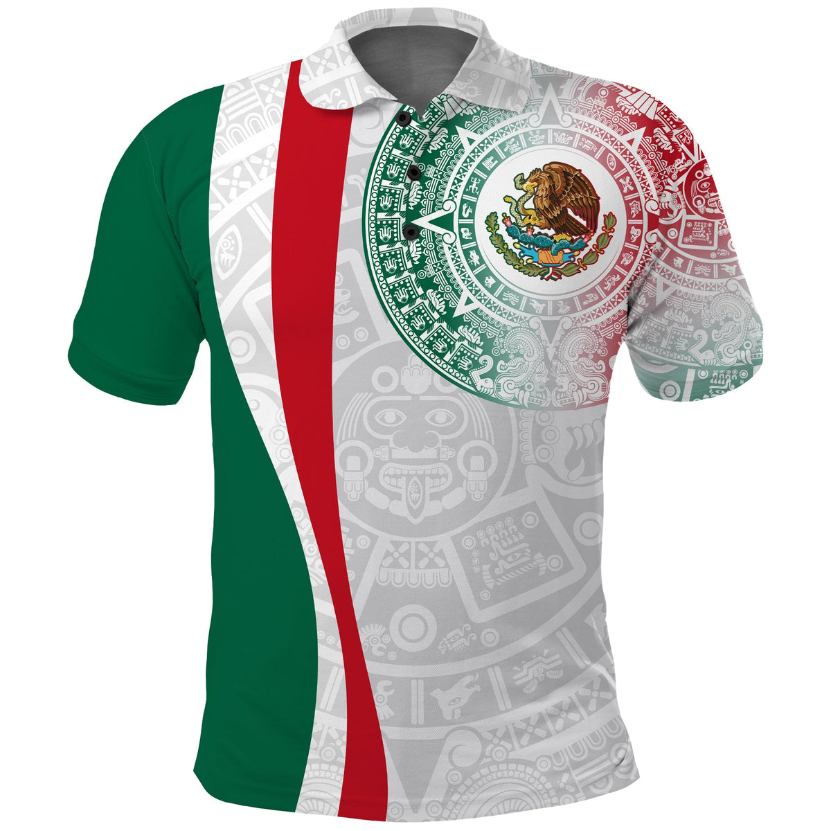 Custom Mexico Polo Shirt Mexican Eagles Aztec Pattern LT13 - Wonder Print Shop