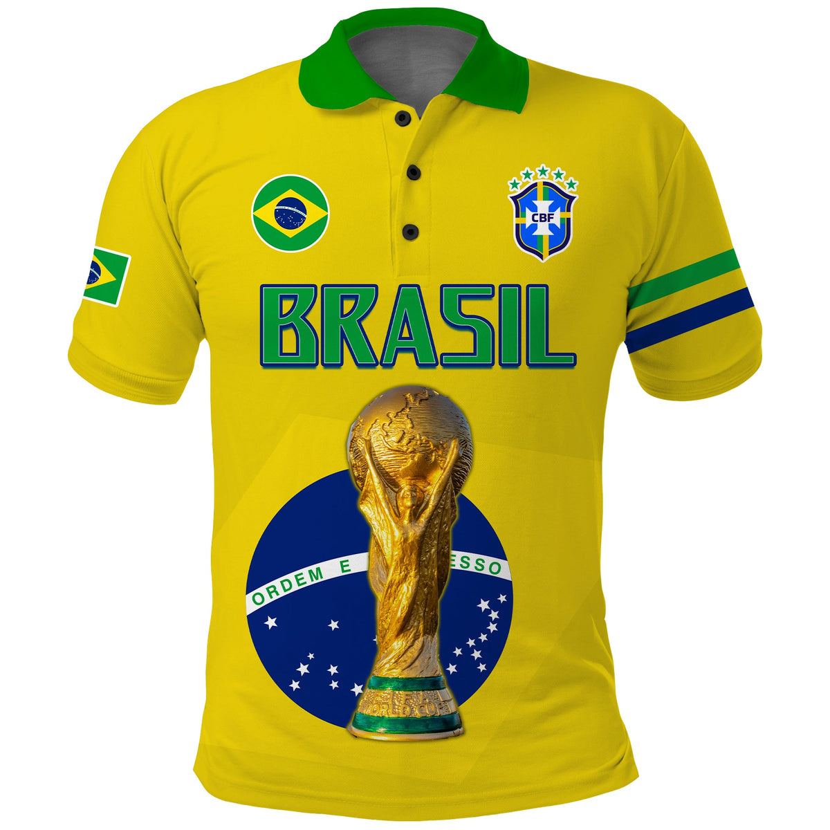Brazil Football Polo Shirt Go Champions Selecao Campeao LT13 - Wonder Print Shop