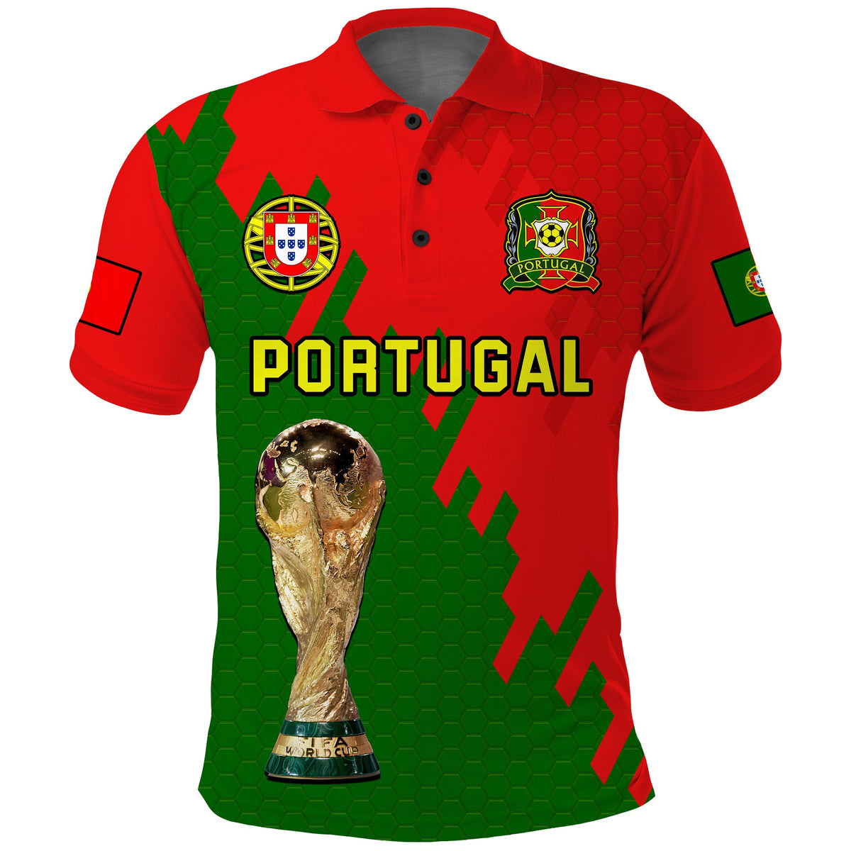 (Custom Text And Number) Portugal Football Polo Shirt Champions WC 2022 - Wonder Print Shop
