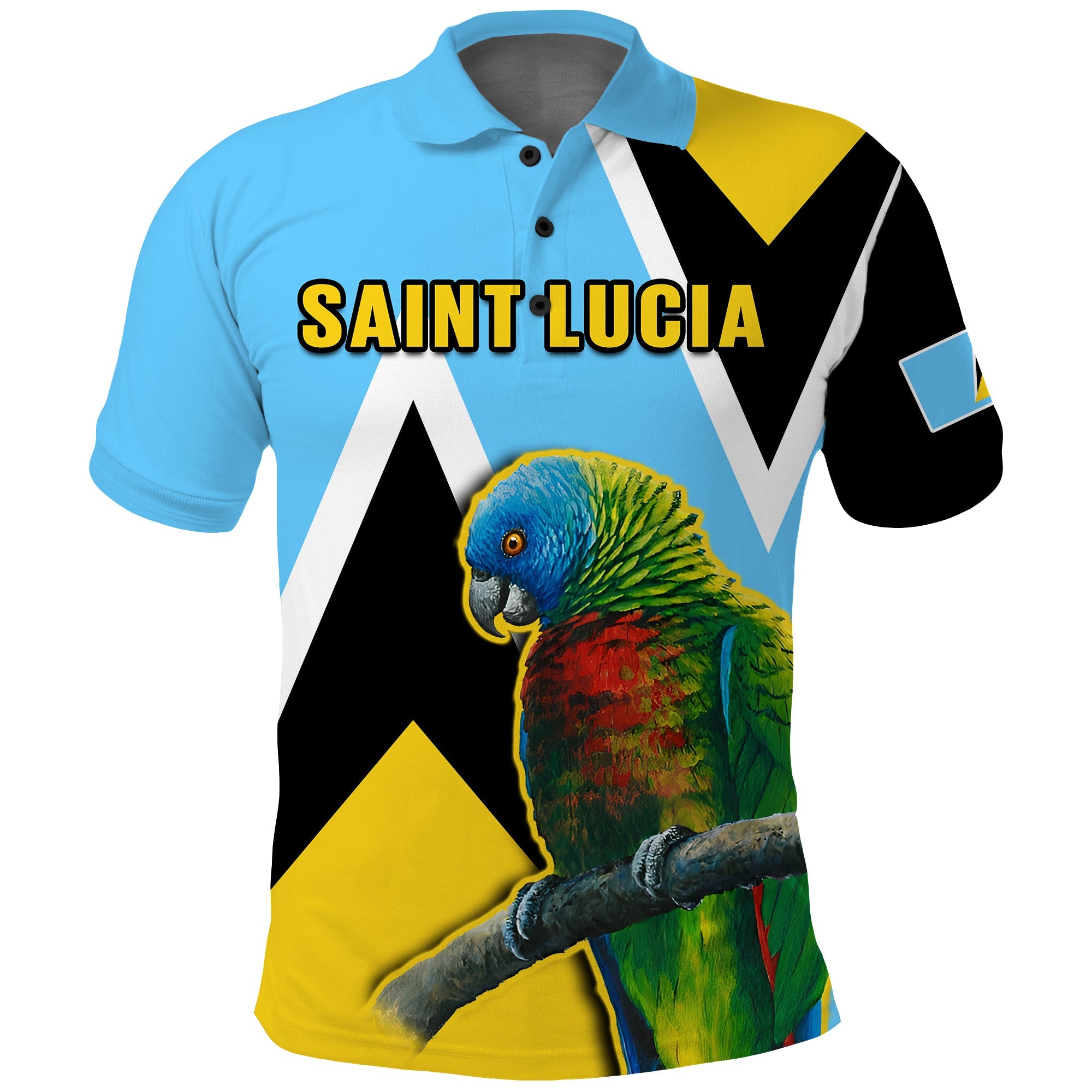 custom-personalised-saint-lucia-polo-shirt-saint-lucian-parrot-simple-style
