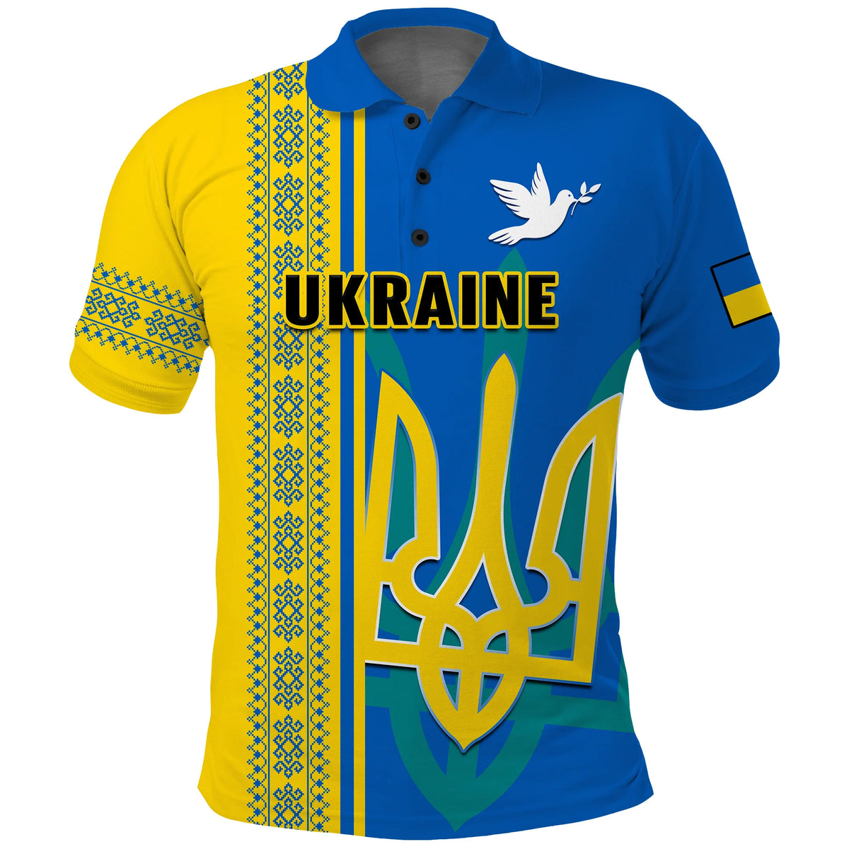 Ukraine Unity Day Polo Shirt Folk Ukrainian Coat Of Arms - Wonder Print Shop