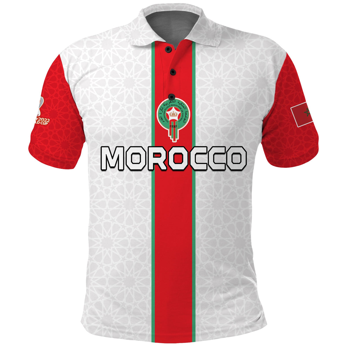 Morocco Football Polo Shirt Football 2022 Soccer Lions de lAtlas Champions LT13 - Wonder Print Shop
