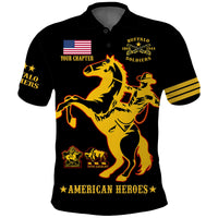 (Custom Text And Chapter) Buffalo Soldiers Polo Shirt BSMC United States Army Black - Wonder Print Shop