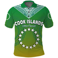 Custom Cook Islands Polo Shirt Circle Pattern Mix Sea Turtle Green Version - Wonder Print Shop