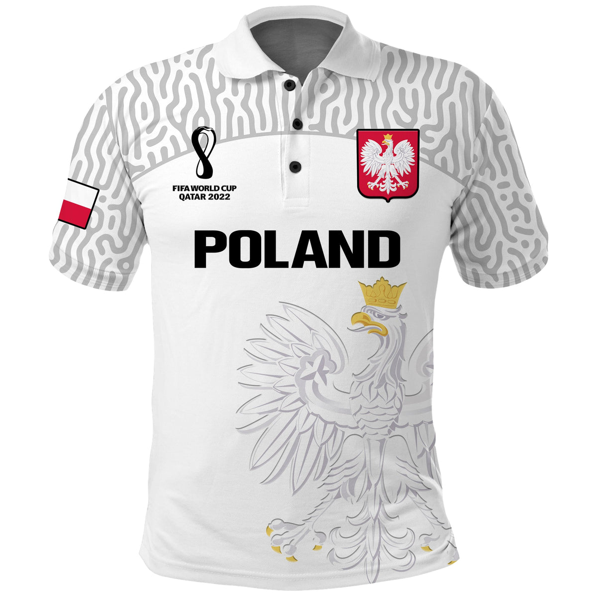 (Custom Text And Number) Poland Football Polo Shirt Polska Football 2022 White - Wonder Print Shop
