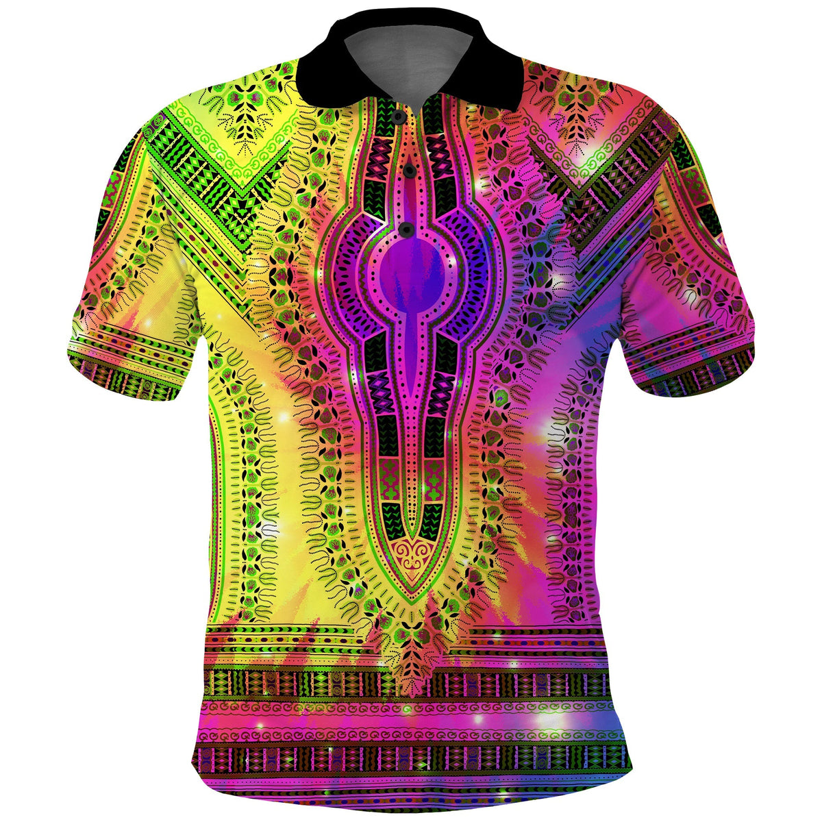 (Custom Text and Number) African Polo Shirt Tie Dye Special Dashiki Pattern LT13 - Wonder Print Shop