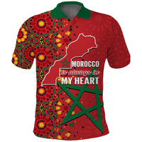 Custom Western Sahara Morocco Polo Shirt Map Red Moroccan Is Always In My Heart - Wonder Print Shop