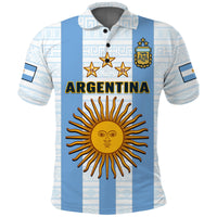 Argentina Football Polo Shirt World Cup La Albiceleste 3rd Champions Proud - Wonder Print Shop