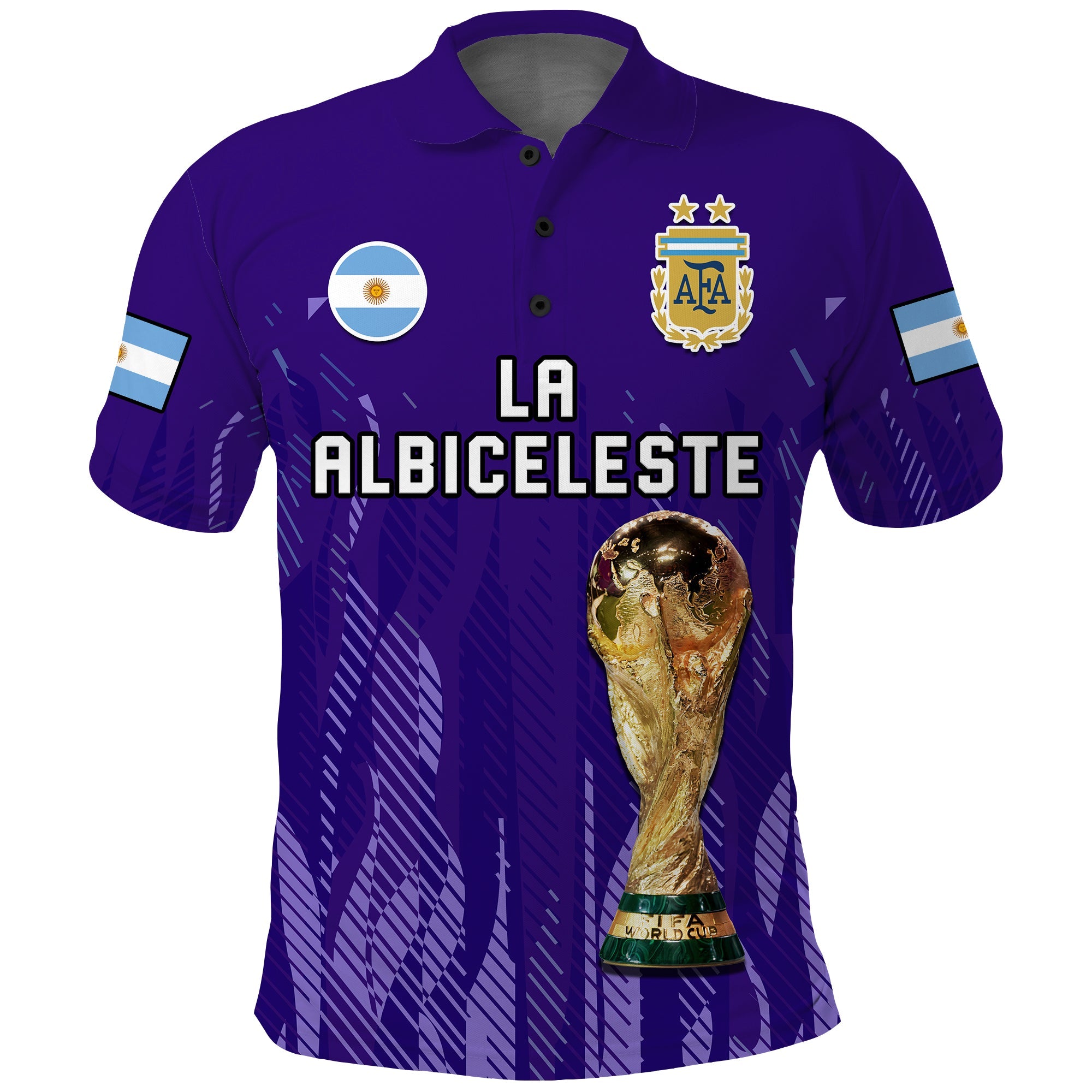 argentina-football-polo-shirt-la-albiceleste-campeon-proud-purple-2022