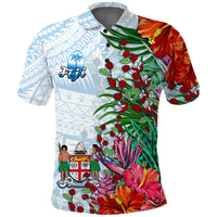 Fiji Polo Shirt Proud Fijian Tapa mix Tagimoucia Flowers LT13 - Wonder Print Shop