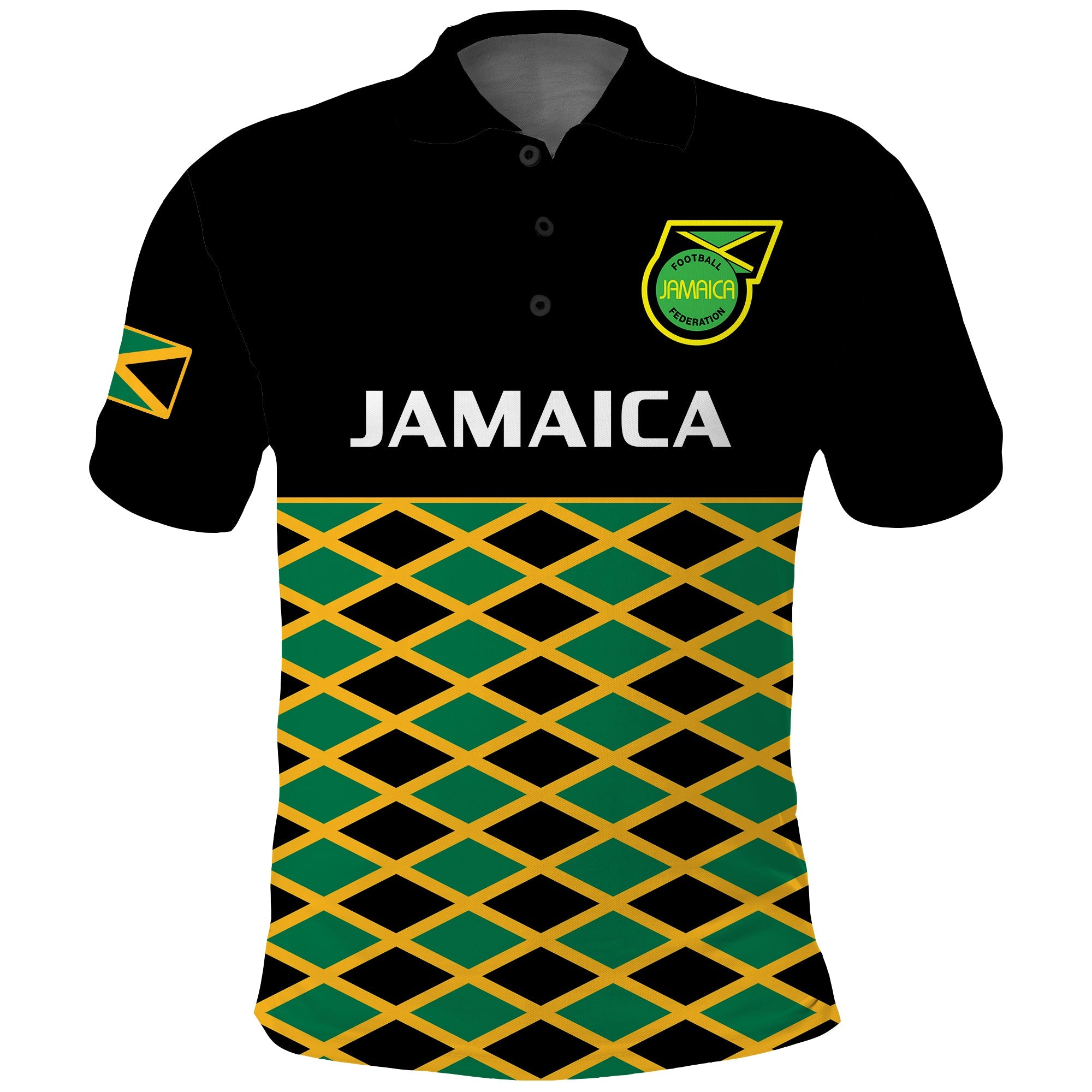 Jamaica Football Polo Shirt Reggae Girlz 2023 Cup Of Nations Ver.01 - Wonder Print Shop