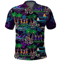 Hawaii Skeleton Dancing Polo Shirt Halloween Hawaiian Turtle LT13 - Wonder Print Shop