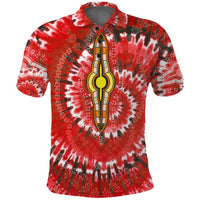 Custom African Polo Shirt Tie Dye Red Fashion LT13 - Wonder Print Shop