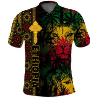 Custom Ethiopia Lion Reggae Polo Shirt Ethiopian Cross LT13 - Wonder Print Shop