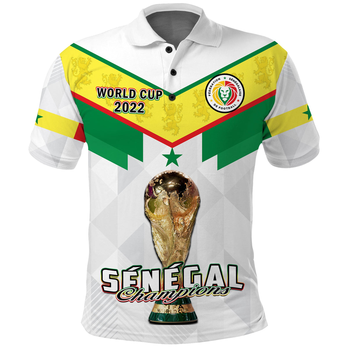 Senegal Football Polo Shirt Champions WC 2022 - Wonder Print Shop
